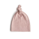 Ribbed Knotted Baby Gown + Beanie Set