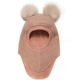 Big Bear Balaclava W. Alpaca Wool Pompoms - Dusty Rose