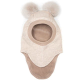 Big Bear Balaclava W. Alpaca Wool Pompoms - Snow White