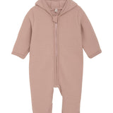 Pram Suit Wool Fleece w. Hood - Mahogany Rose