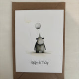 Happy Birthday Animal w. Balloon