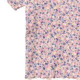 Rib T-shirt Alicia - Pink Blue Flowers