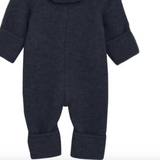 Pram Suit Wool Fleece w. Hood - Navy
